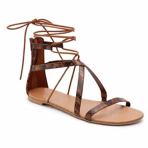 Revel Target Brown Snake Print Lace-Up Gladiator Sandals NWT Vegan Size 8